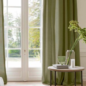 Bea Khaki Green - Green Linen curtains (6)