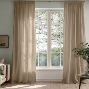 Beata Caramel - Brown Linen curtains (4)