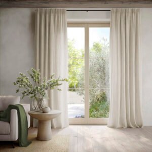 Linia Oatmeal - Natural, Neutral Linen curtains (2)