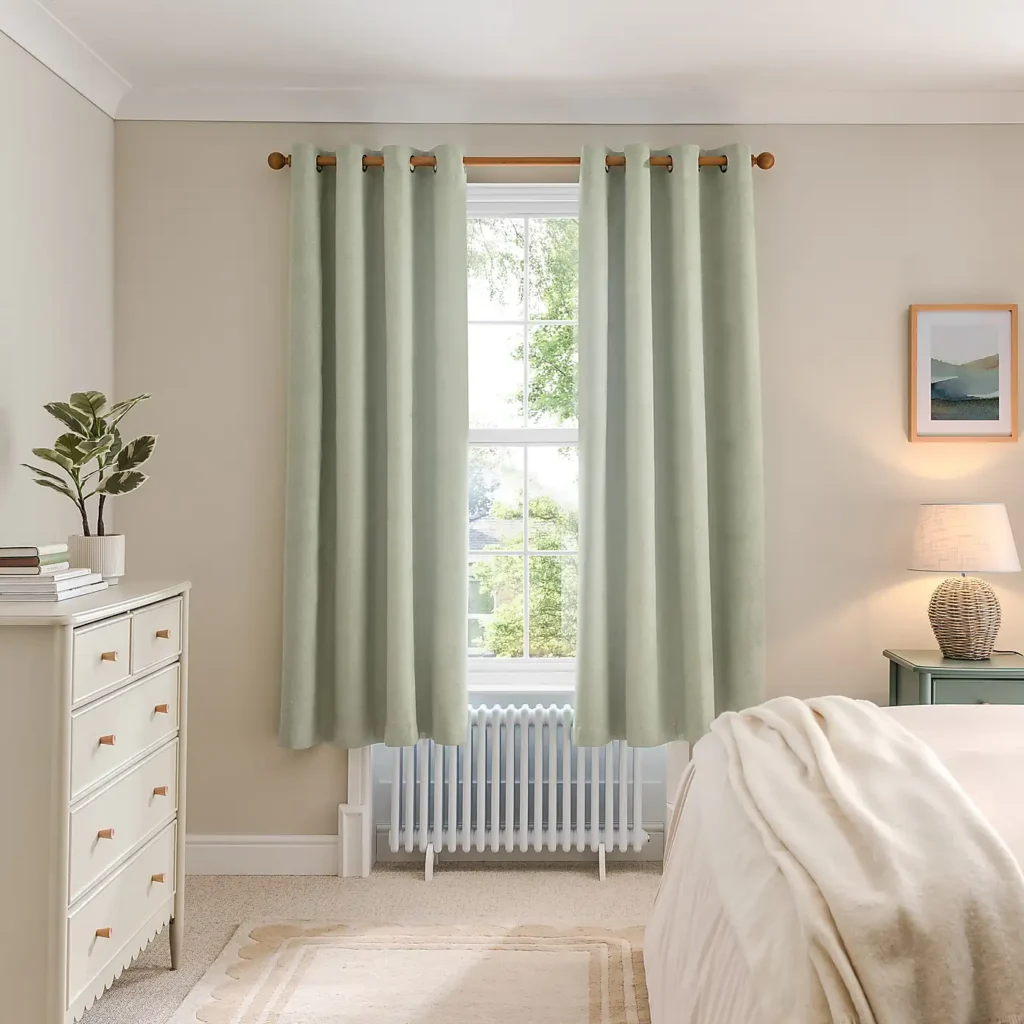 Luna Brushed Blackout Eyelet Curtains