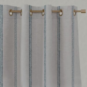 Rae Blue Stone - Blue Linen mix curtains