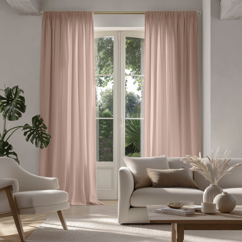 Vilgot Dusty Rose - Pink Linen curtains (1)