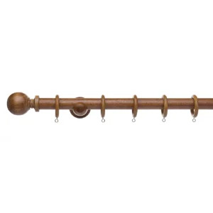 Ashton Fixed Wooden Curtain Pole with Rings