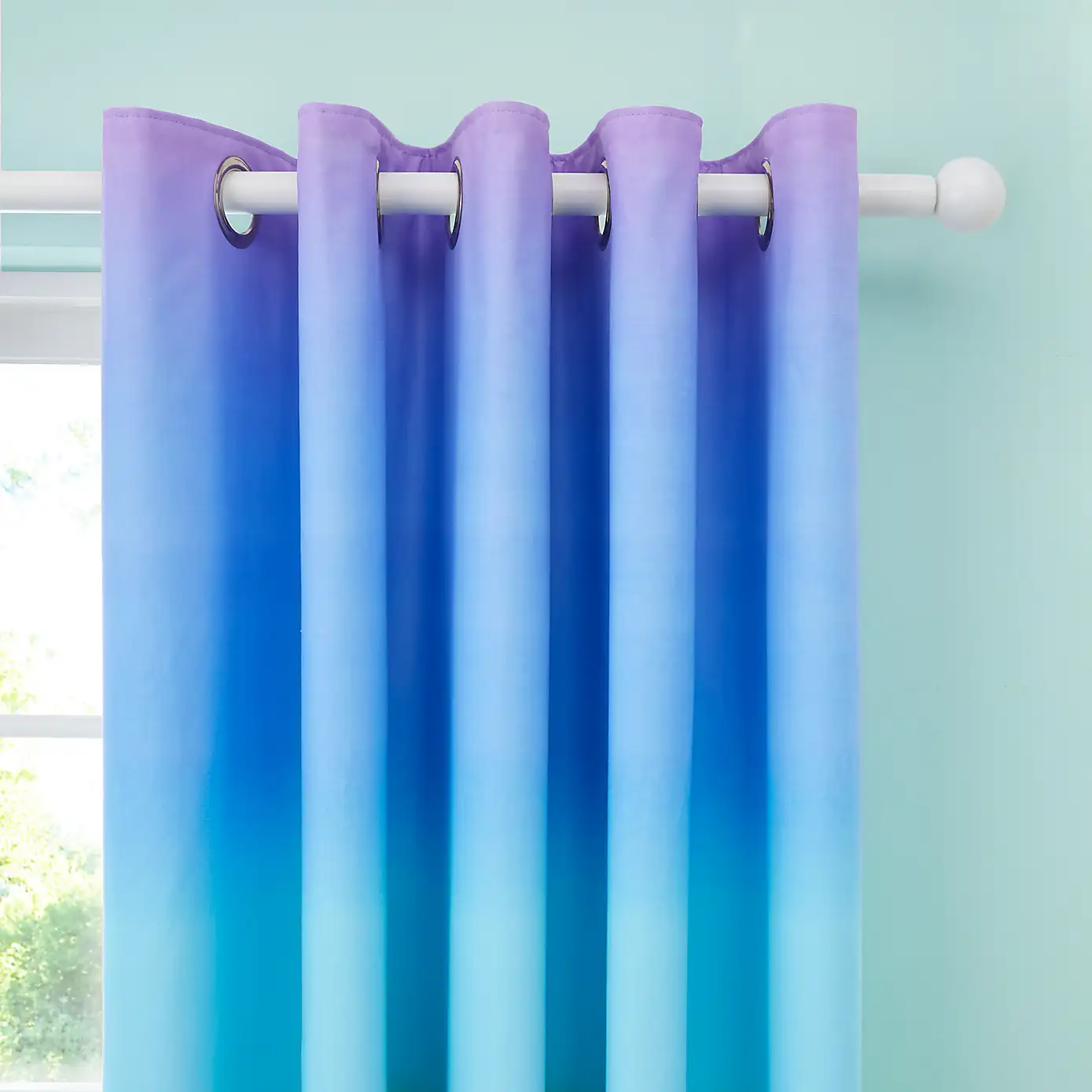 Bright Rainbow Ombre Blackout Eyelet Kids Curtains