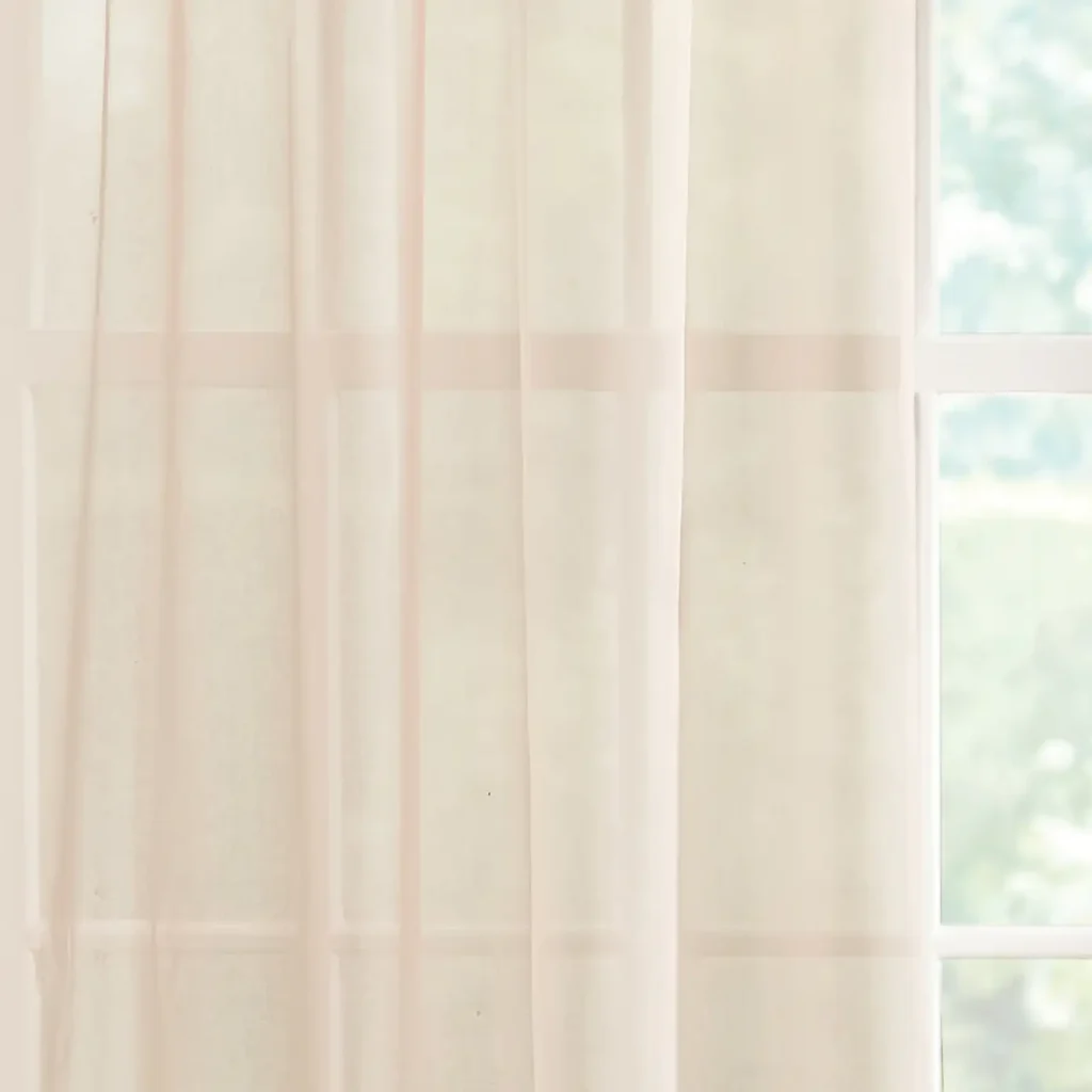 Elegance Tape Top Single Voile Panel Pink Sheer Curtain