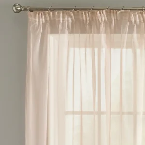 Elegance Tape Top Single Voile Panel Pink Sheer Curtain