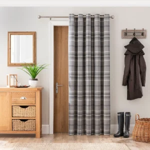 Highland Check Eyelet Door Curtain