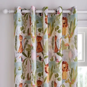 Jungle Friends Blackout Eyelet Kids Curtains