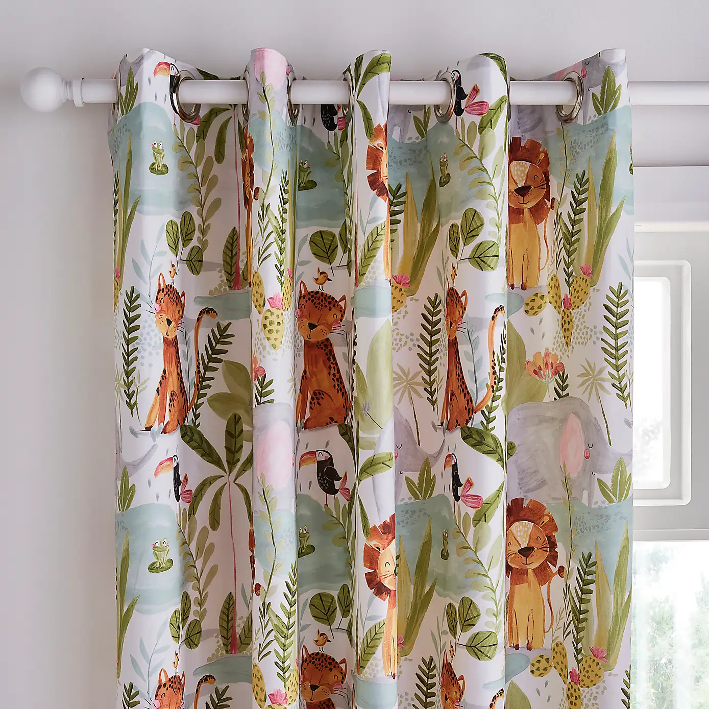 Jungle Friends Blackout Eyelet Kids Curtains