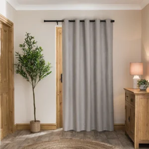 Luna Brushed Blackout Eyelet Door Curtain