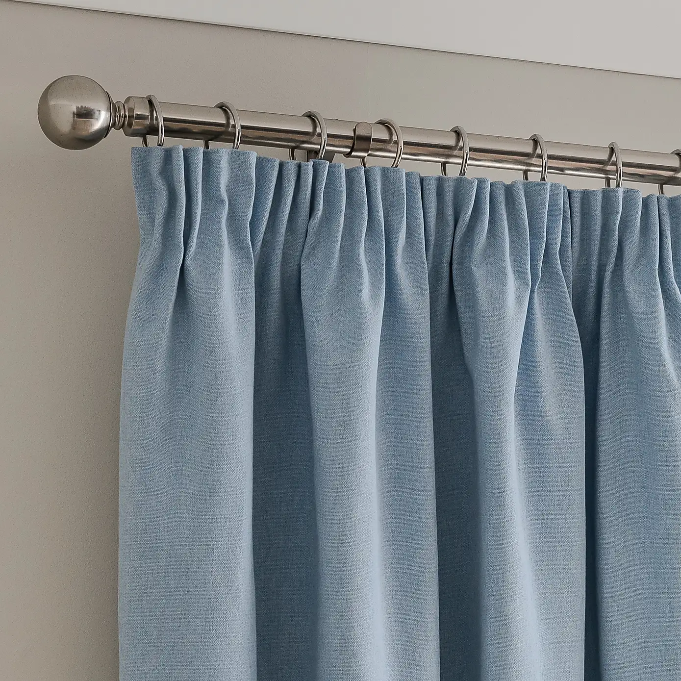 Luna Brushed Blackout Pencil Pleat Curtains