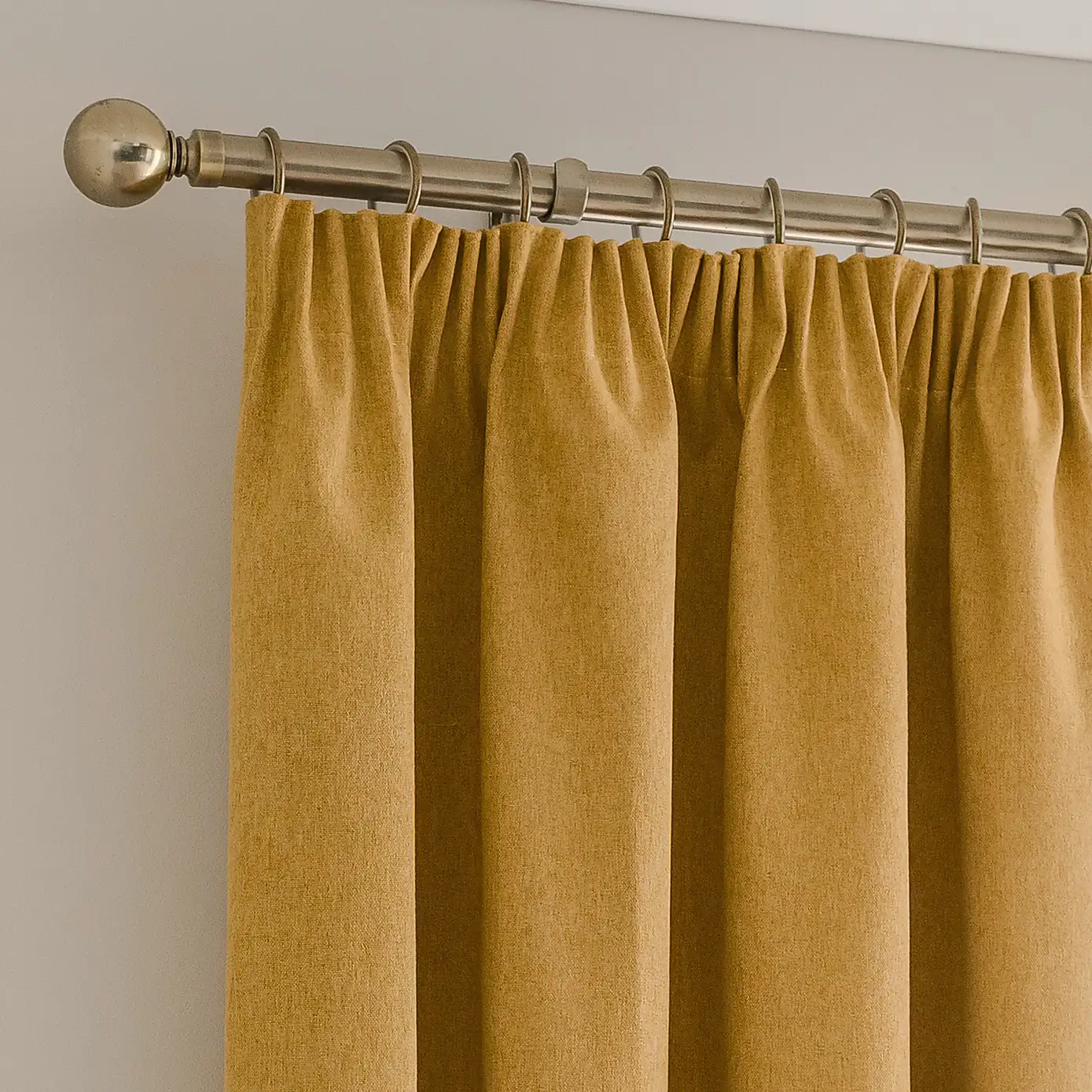 Luna Brushed Golden Pencil Pleat Curtains