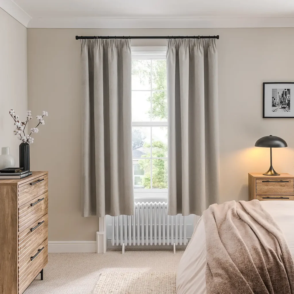 Luna Brushed Grey Pencil Pleat Curtains