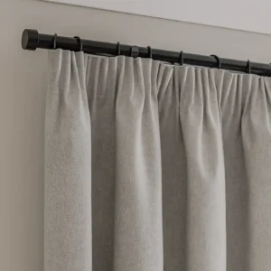 Luna Brushed Grey Pencil Pleat Curtains