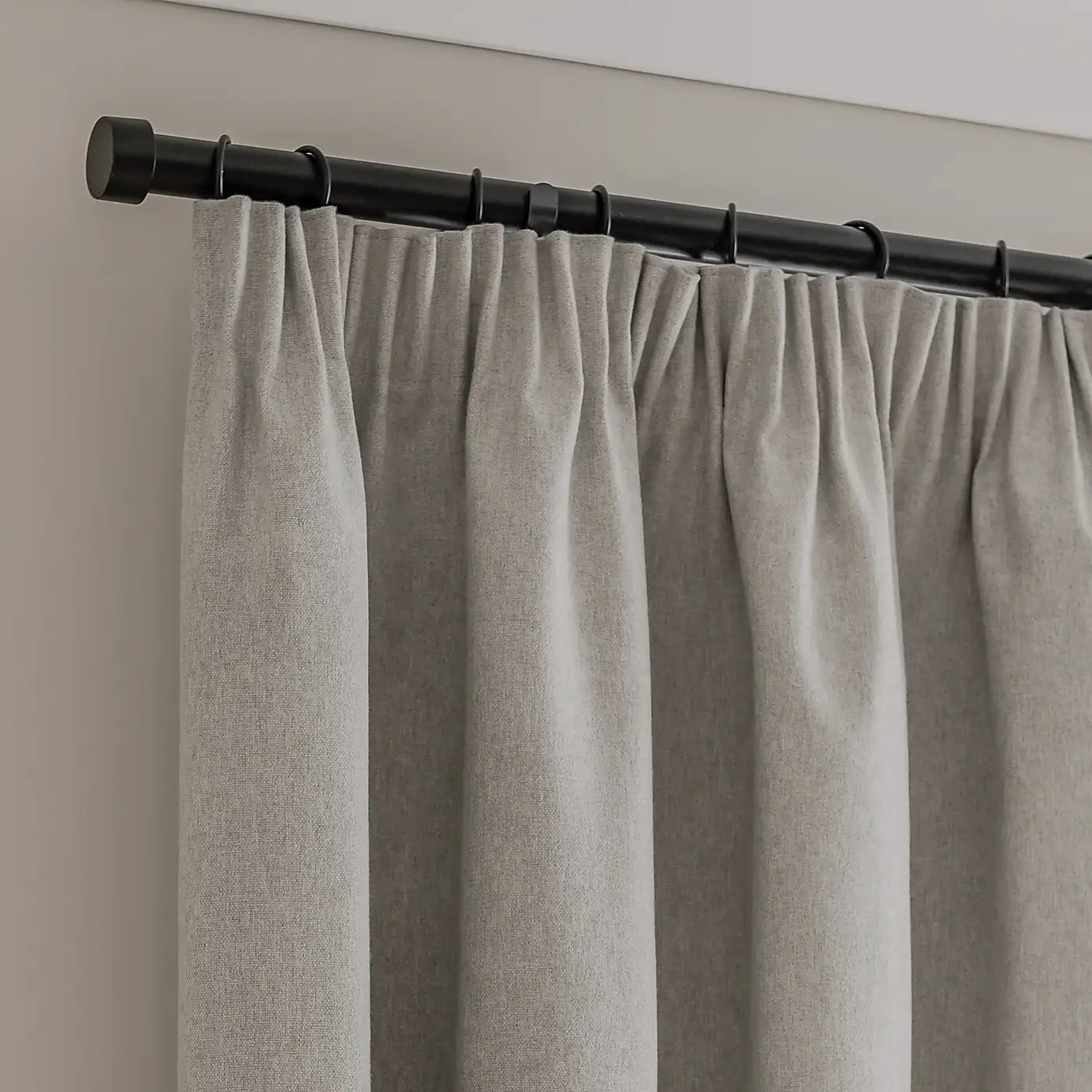 Luna Brushed Grey Pencil Pleat Curtains