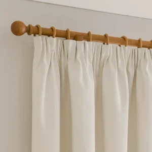 Luna Brushed White Pencil Pleat Curtains