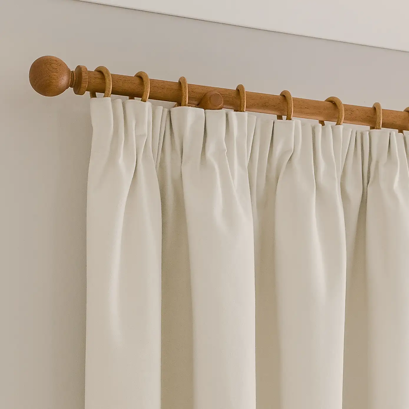 Luna Brushed White Pencil Pleat Curtains