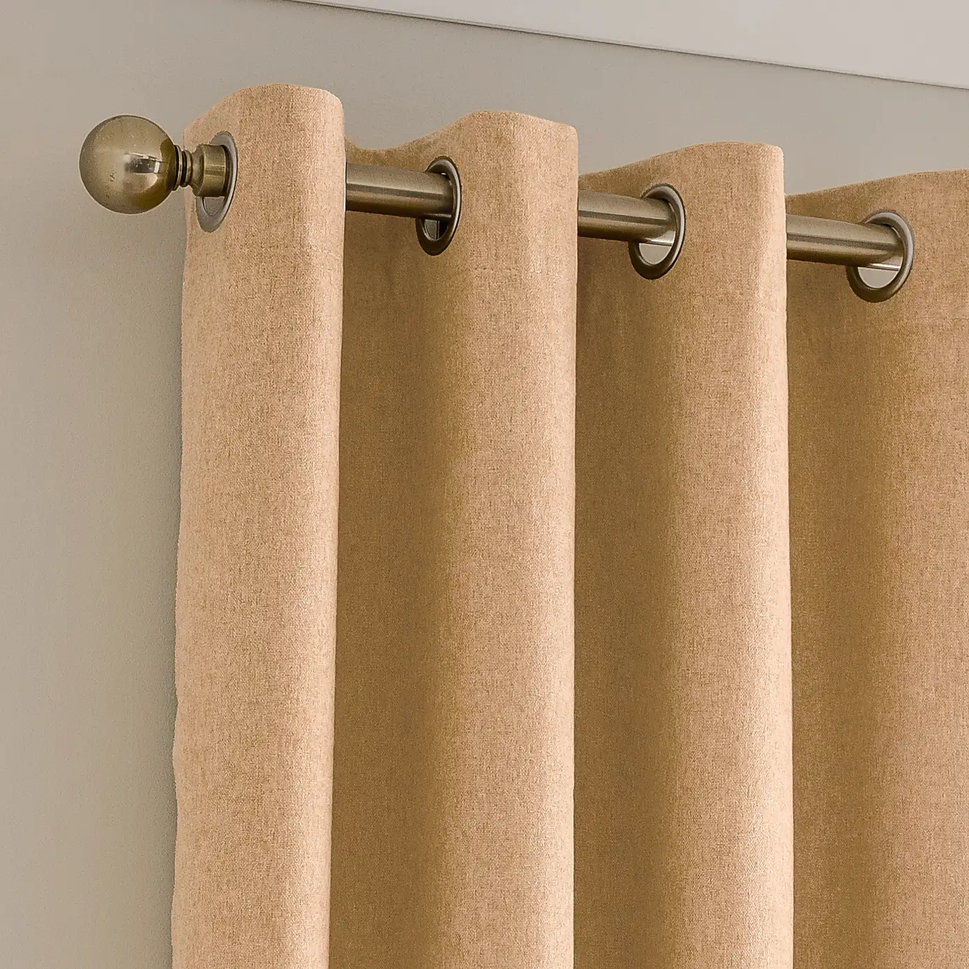 Luna Brushed Yellow Eyelet Curtains