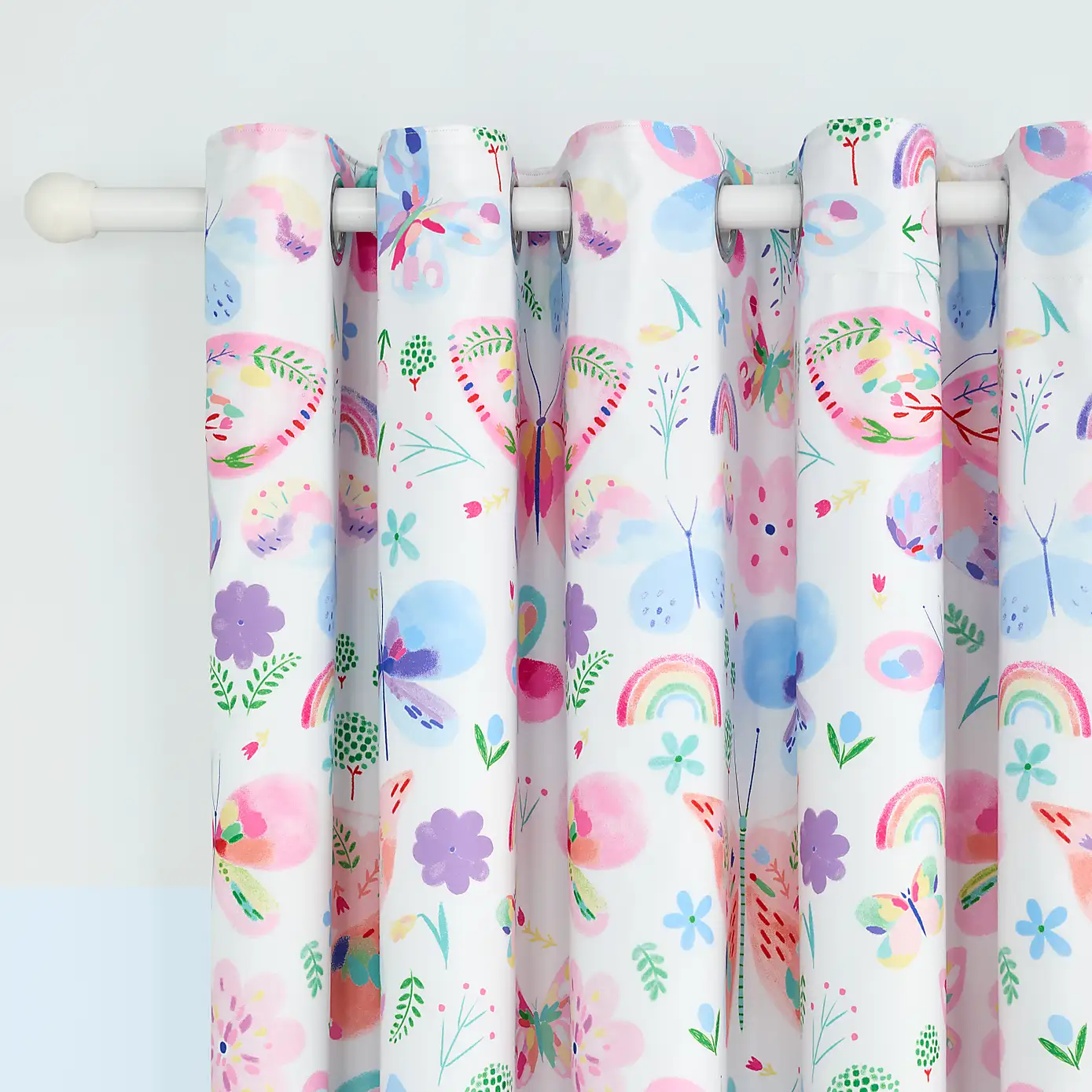 Painted Butterfly Blackout Eyelet Kids Curtains