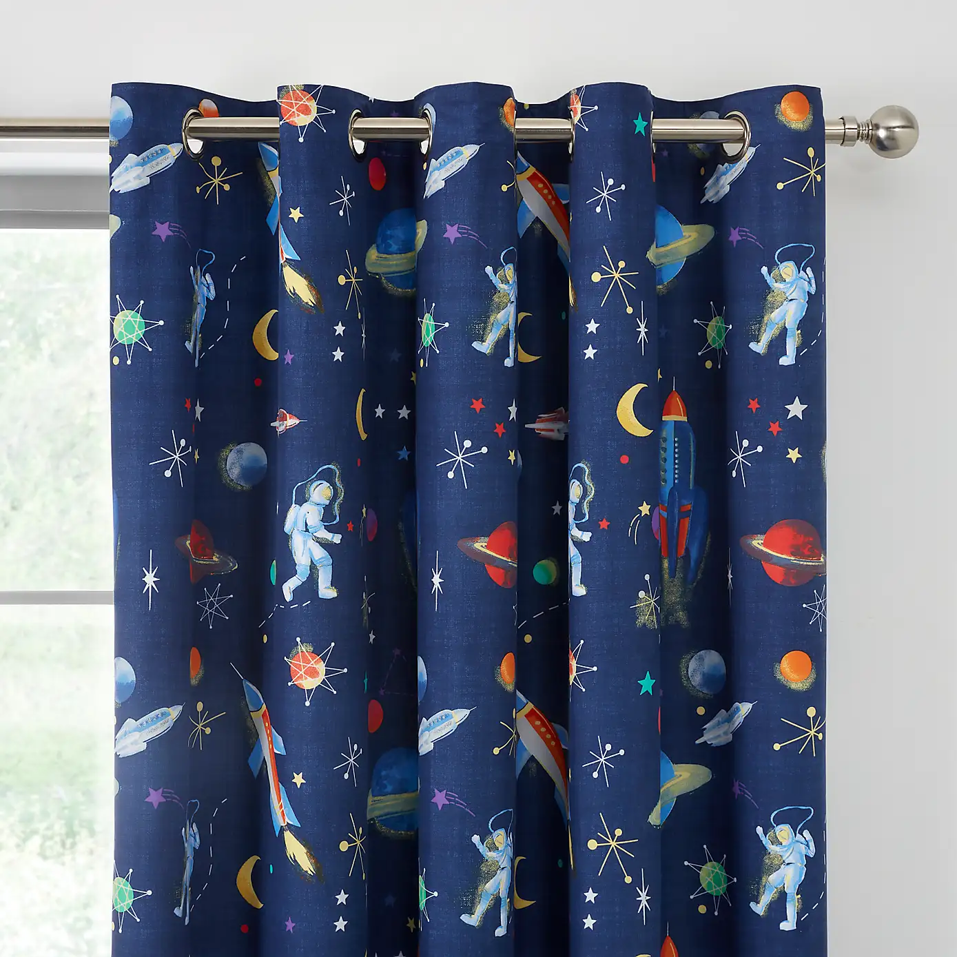 Space Blackout Eyelet Kids Curtains