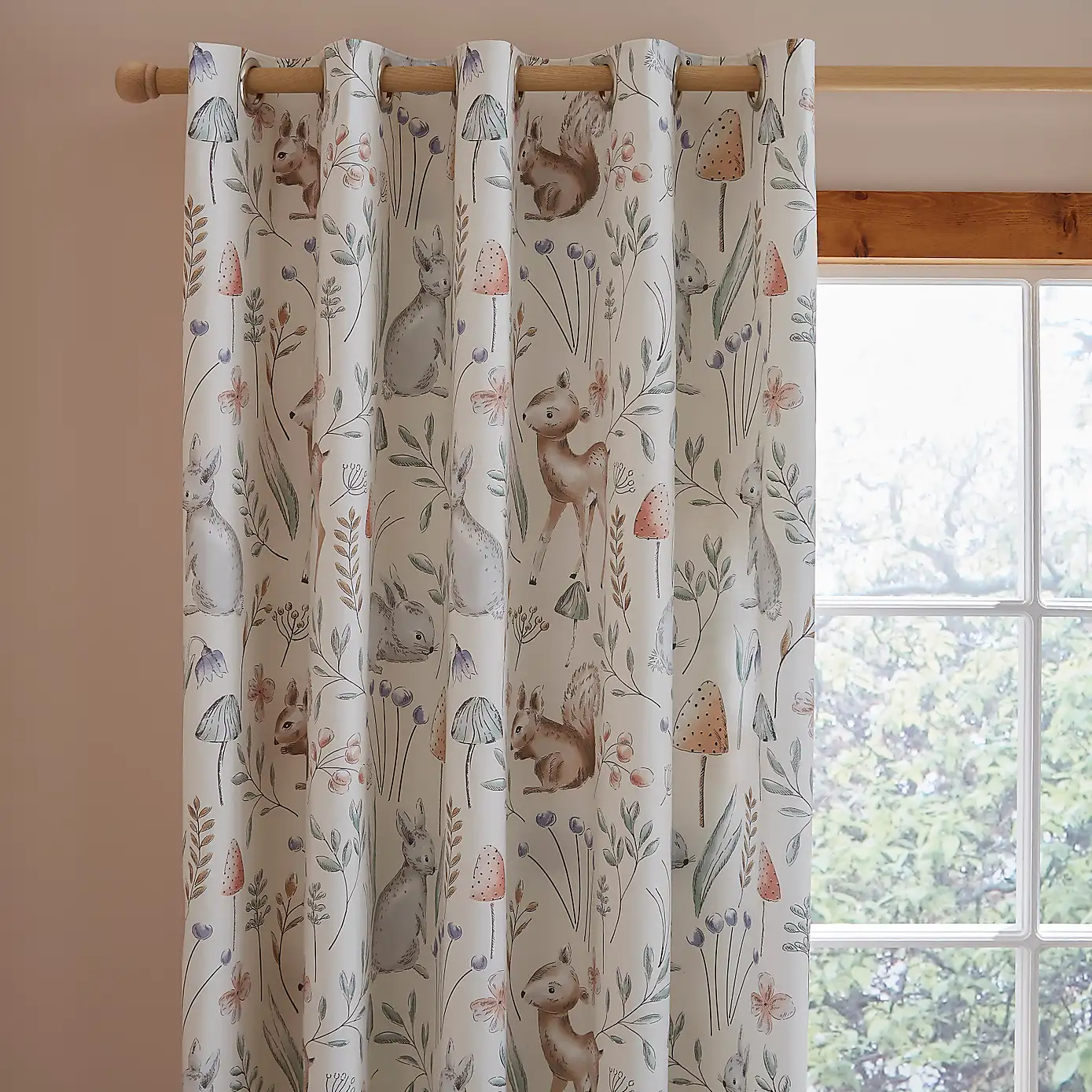Woodland Blackout Eyelet Kids Curtains