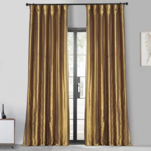 Luxury Golden Spice Silk Curtains for Warm & Elegant Interiors