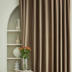 Calm Beige Luxe Plush Velvet Curtains