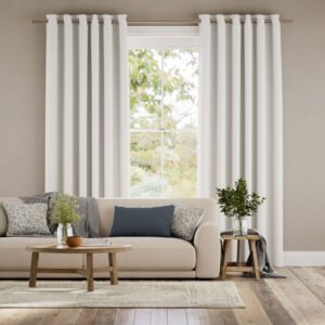 Bijou Linen Alabaster Elegant Living Room Curtains
