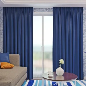 Blue Blackout Pleat Curtain