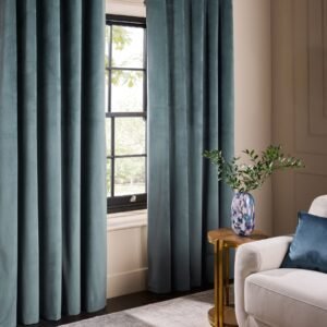 Blue Teal Velvet Curtains