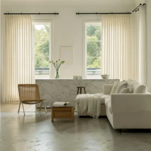 Chloe Cream Textured Linen Custom Sheer Curtain