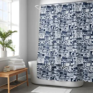 Crest Coastal Boats Shower Curtain
