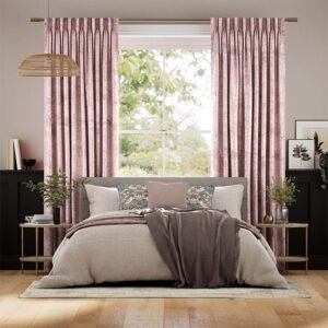Crushed Velvet Rose Quartz Curtains