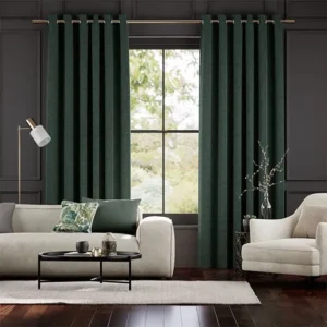 Deep Teal Twilight Linen Curtains