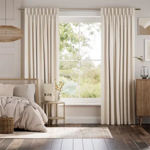 Elegant Etta Ivory Textured Curtains