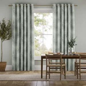 Elegant Moonlit Fern Platinum Curtains