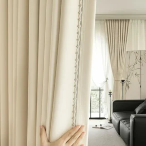 Eva Plush Cotton Linen Double-Sided Custom Blackout Curtain