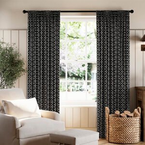 Hexgem Onyx Black Curtains