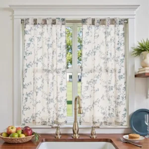 Jinchan Floral Pattern Kitchen Curtains