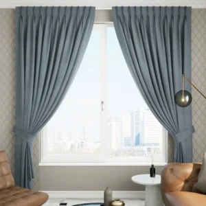 Light Blue Blackout Pleat Curtain