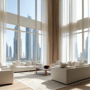 Luxurious High Ceiling Sheer Curtains