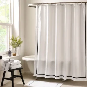 Nova Monochrome Stitch Shower Curtain