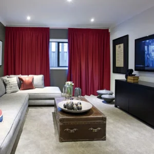 Portsea Red Theatre Blockout Curtains