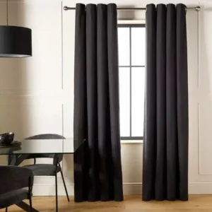 Premium Black Blackout Eyelet Curtains