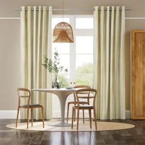 Textured Oasis Stripe Natural Curtains