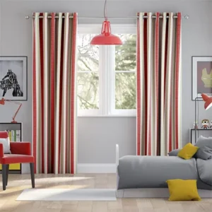 Vibrant Candy Red Stripe Curtains