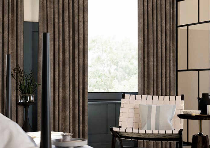 Chenille (Blackout) Pencil Pleat Curtain Latte