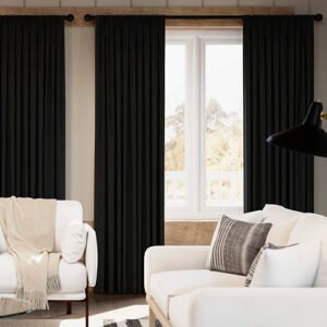 Chenille (Blackout) Pencil Pleat Curtain Nightfall