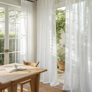 Flynn Airy Lightweight Sheer Curtain Pleated