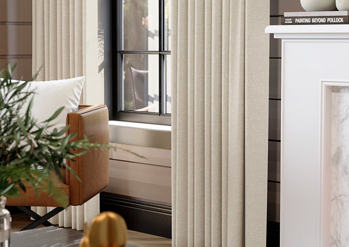 Hampshire (Blackout) Pencil Pleat Curtain Biscuit